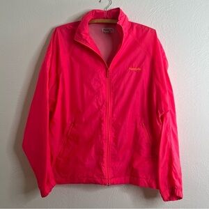 Vintage Reebok Sport Neon Pink 80s 90s Vented Windbreaker size Small